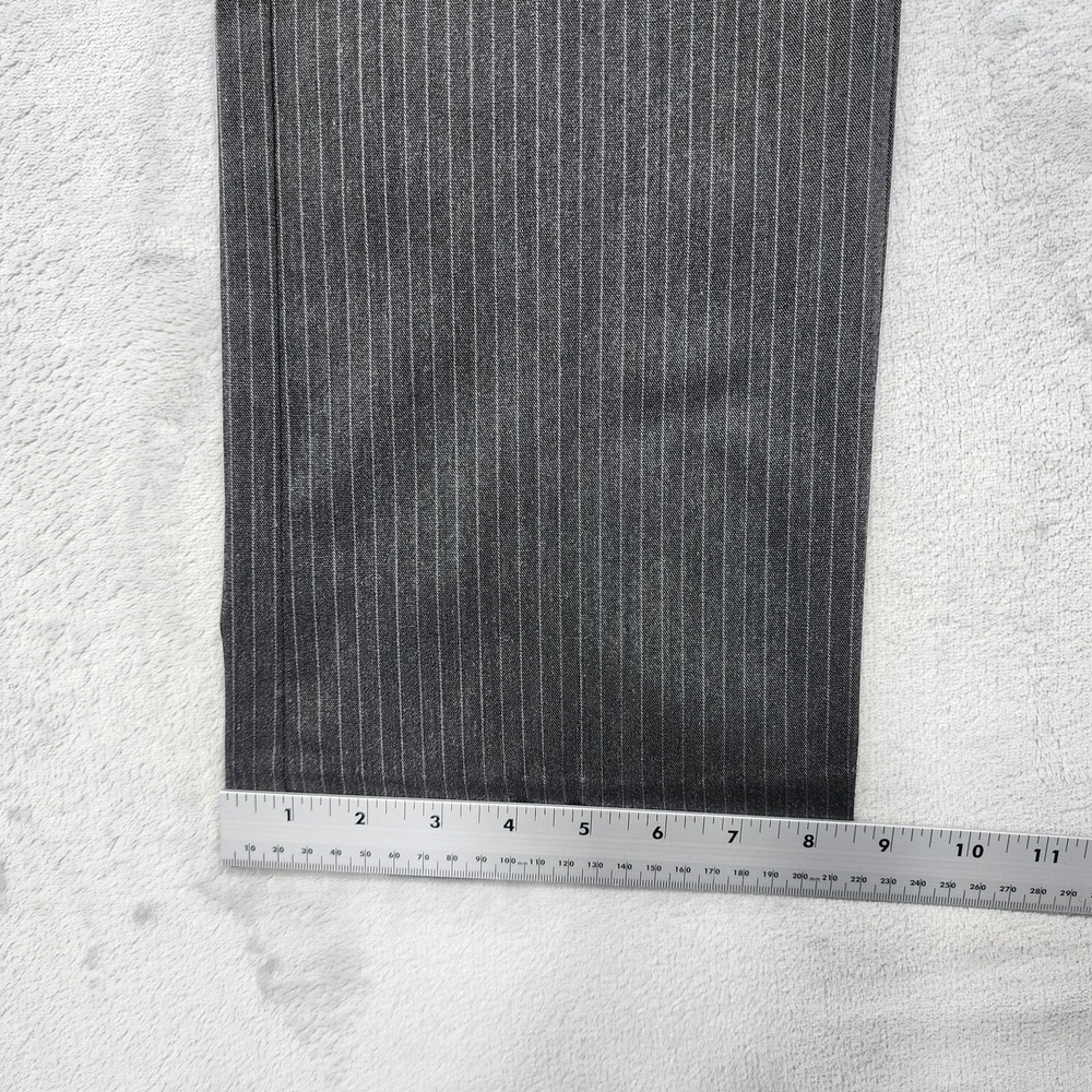 Vintage Merona Pants Womens 14 Gray Pinstripe Straight Leg Stretch Office - Picture 9 of 10